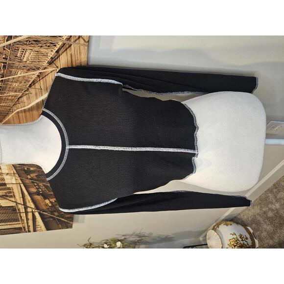 Garage Black Ribbed Long Sleeve Crop Top with Contrast Stitching - Picture 1 of 5